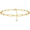 imageGold Paperclip Chain Ankle Bracelets for women 14K Gold Plated Minimalist Oval Link Chain Ankle Bracelet Dainty Paperclip Chain Ankle Bracelets for Women 10