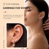 image:imageTurandoss Gold Earrings for Women 14K Gold Plated Hypoallergenic Flat Back Earring Cartilage Stud Hoop Earring Sets for Multiple Piercing Hoop Earrings for WomenSilver Plated