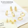 image:imageTurandoss Gold Hoop Earrings for Women 14K Gold Plated Hypoallergenic Small Gold Hoops Dainty Cartilage Huggie Earring Stacks for Multiple Piercings Jewelry Gifts Earring Sets for Women Trendy14K Gold Plated