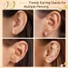 image:imageTurandoss 7 Pairs Gold Earrings for Women  Hypoallergenic 14K Gold Plated Stud amp Hoop Cartilage Earring Sets Lightweight Helix Lobe Tragus Conch Earrings for Women14K Gold Plated
