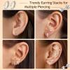 image:imageTurandoss 7 Pairs Gold Earrings for Women  Hypoallergenic 14K Gold Plated Stud amp Hoop Cartilage Earring Sets Lightweight Helix Lobe Tragus Conch Earrings for WomenSilver Plated