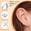 image:imageTurandoss 7 Pairs Gold Earrings for Women  Hypoallergenic 14K Gold Plated Stud amp Hoop Cartilage Earring Sets Lightweight Helix Lobe Tragus Conch Earrings for WomenSilver Plated