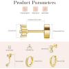image:imageTurandoss Gold Hoop Earrings for Women Hypoallergenic 14K Gold Plated Cartilage Stud Hoop Earrings for Multiple Piercing 5ACZ Gold Earrings for WomenGold