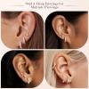 image:imageTurandoss Gold Hoop Earrings for Women Hypoallergenic 14K Gold Plated Cartilage Stud Hoop Earrings for Multiple Piercing 5ACZ Gold Earrings for WomenSilver