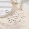 image:imageTurandoss Gold Hoop Earrings for Women Hypoallergenic 14K Gold Plated Hoop Earrings Cartilage Earring Sets for Multiple Piercing Gold Hoop Earrings for WomenSilver Plated