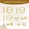 image:imageTurandoss Gold Hoop Earrings for Women Hypoallergenic 14K Gold Plated Hoop Earrings Cartilage Earring Sets for Multiple Piercing Gold Hoop Earrings for Women14K Gold Plated