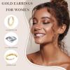 image:imageTurandoss Gold Hoop Earrings for Women Hypoallergenic 14K Gold Plated Hoop Earrings Cartilage Earring Sets for Multiple Piercing Gold Hoop Earrings for Women14K Gold Plated