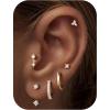 image:imageTurandoss Gold Hoop Earrings for Women Hypoallergenic 14K Gold Plated Cartilage Stud Hoop Earrings for Multiple Piercing 5ACZ Gold Earrings for WomenGold