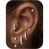 image:imageTurandoss Gold Hoop Earrings for Women Hypoallergenic 14K Gold Plated Cartilage Stud Hoop Earrings for Multiple Piercing 5ACZ Gold Earrings for WomenSilver