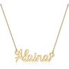 image:imageTurandoss Custom Name Necklace Personalized 14K Gold Plated Name Pendant Necklace Dainty Name Necklace Personalized Jewelry Gifts for WomenAlaina