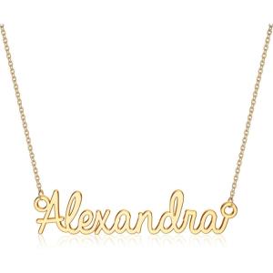 image:imageTurandoss Custom Name Necklace Personalized 14K Gold Plated Name Pendant Necklace Dainty Name Necklace Personalized Jewelry Gifts for WomenAlexandra