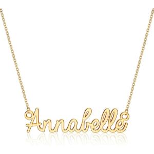 image:imageTurandoss Custom Name Necklace Personalized 14K Gold Plated Name Pendant Necklace Dainty Name Necklace Personalized Jewelry Gifts for WomenAnnabelle