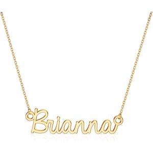 image:imageTurandoss Custom Name Necklace Personalized 14K Gold Plated Name Pendant Necklace Dainty Name Necklace Personalized Jewelry Gifts for WomenBrianna