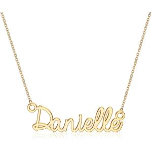 image:imageTurandoss Custom Name Necklace Personalized 14K Gold Plated Name Pendant Necklace Dainty Name Necklace Personalized Jewelry Gifts for WomenDanielle
