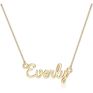 image:imageTurandoss Custom Name Necklace Personalized 14K Gold Plated Name Pendant Necklace Dainty Name Necklace Personalized Jewelry Gifts for WomenEverly