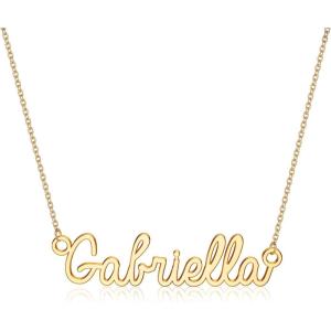 image:imageTurandoss Custom Name Necklace Personalized 14K Gold Plated Name Pendant Necklace Dainty Name Necklace Personalized Jewelry Gifts for WomenGabriella