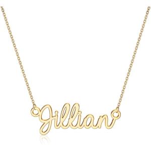image:imageTurandoss Custom Name Necklace Personalized 14K Gold Plated Name Pendant Necklace Dainty Name Necklace Personalized Jewelry Gifts for WomenJillian