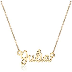 image:imageTurandoss Custom Name Necklace Personalized 14K Gold Plated Name Pendant Necklace Dainty Name Necklace Personalized Jewelry Gifts for WomenJulia
