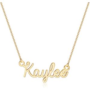 image:imageTurandoss Custom Name Necklace Personalized 14K Gold Plated Name Pendant Necklace Dainty Name Necklace Personalized Jewelry Gifts for WomenKaylee
