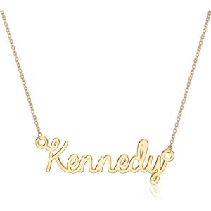 image:imageTurandoss Custom Name Necklace Personalized 14K Gold Plated Name Pendant Necklace Dainty Name Necklace Personalized Jewelry Gifts for WomenKennedy