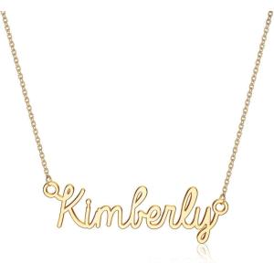 image:imageTurandoss Custom Name Necklace Personalized 14K Gold Plated Name Pendant Necklace Dainty Name Necklace Personalized Jewelry Gifts for WomenKimberly