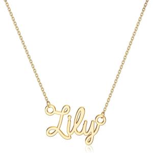image:imageTurandoss Custom Name Necklace Personalized 14K Gold Plated Name Pendant Necklace Dainty Name Necklace Personalized Jewelry Gifts for WomenLilyN
