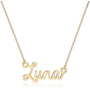 image:imageTurandoss Custom Name Necklace Personalized 14K Gold Plated Name Pendant Necklace Dainty Name Necklace Personalized Jewelry Gifts for WomenLuna