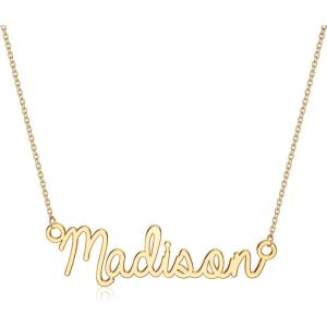 image:imageTurandoss Custom Name Necklace Personalized 14K Gold Plated Name Pendant Necklace Dainty Name Necklace Personalized Jewelry Gifts for WomenMadison