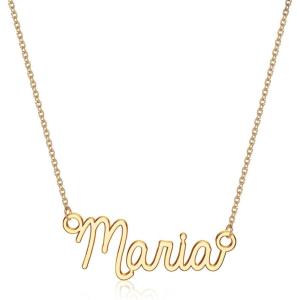 image:imageTurandoss Custom Name Necklace Personalized 14K Gold Plated Name Pendant Necklace Dainty Name Necklace Personalized Jewelry Gifts for WomenMaria