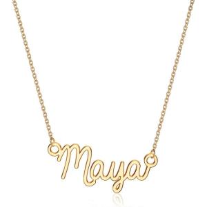 image:imageTurandoss Custom Name Necklace Personalized 14K Gold Plated Name Pendant Necklace Dainty Name Necklace Personalized Jewelry Gifts for WomenMaya