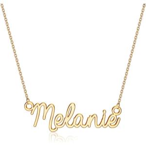image:imageTurandoss Custom Name Necklace Personalized 14K Gold Plated Name Pendant Necklace Dainty Name Necklace Personalized Jewelry Gifts for WomenMelanie