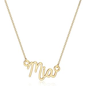 image:imageTurandoss Custom Name Necklace Personalized 14K Gold Plated Name Pendant Necklace Dainty Name Necklace Personalized Jewelry Gifts for WomenMiaN