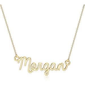 image:imageTurandoss Custom Name Necklace Personalized 14K Gold Plated Name Pendant Necklace Dainty Name Necklace Personalized Jewelry Gifts for WomenMorganN