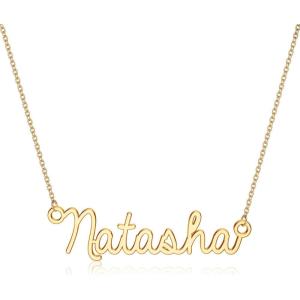 image:imageTurandoss Custom Name Necklace Personalized 14K Gold Plated Name Pendant Necklace Dainty Name Necklace Personalized Jewelry Gifts for WomenNatasha