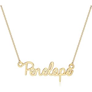 image:imageTurandoss Custom Name Necklace Personalized 14K Gold Plated Name Pendant Necklace Dainty Name Necklace Personalized Jewelry Gifts for WomenPenelope