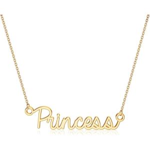 image:imageTurandoss Custom Name Necklace Personalized 14K Gold Plated Name Pendant Necklace Dainty Name Necklace Personalized Jewelry Gifts for WomenPrincess
