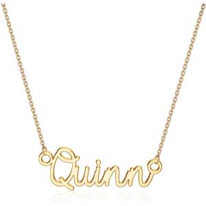 image:imageTurandoss Custom Name Necklace Personalized 14K Gold Plated Name Pendant Necklace Dainty Name Necklace Personalized Jewelry Gifts for WomenQuinn