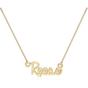 image:imageTurandoss Custom Name Necklace Personalized 14K Gold Plated Name Pendant Necklace Dainty Name Necklace Personalized Jewelry Gifts for WomenReese