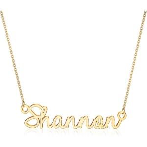 image:imageTurandoss Custom Name Necklace Personalized 14K Gold Plated Name Pendant Necklace Dainty Name Necklace Personalized Jewelry Gifts for WomenShannon