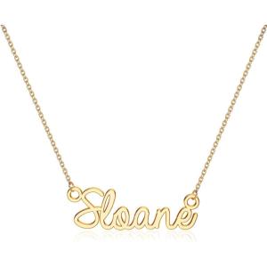 image:imageTurandoss Custom Name Necklace Personalized 14K Gold Plated Name Pendant Necklace Dainty Name Necklace Personalized Jewelry Gifts for WomenSloane
