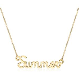 image:imageTurandoss Custom Name Necklace Personalized 14K Gold Plated Name Pendant Necklace Dainty Name Necklace Personalized Jewelry Gifts for WomenSummer
