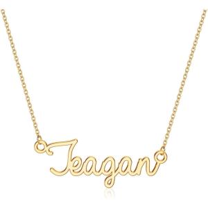 image:imageTurandoss Custom Name Necklace Personalized 14K Gold Plated Name Pendant Necklace Dainty Name Necklace Personalized Jewelry Gifts for WomenTeagan