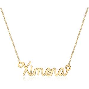 image:imageTurandoss Custom Name Necklace Personalized 14K Gold Plated Name Pendant Necklace Dainty Name Necklace Personalized Jewelry Gifts for WomenXimena
