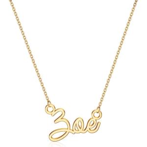 image:imageTurandoss Custom Name Necklace Personalized 14K Gold Plated Name Pendant Necklace Dainty Name Necklace Personalized Jewelry Gifts for WomenZoe