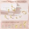 image:imageTurandoss Gold Hoop Earrings for Women 14K Gold Plated Hypoallergenic CZ Earrings Hoop amp Stud Earrings for Women Cartilage Earring Stacks for Multiple PiercingsGold Clover Hoop Earring