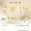 image:imageTurandoss Gold Hoop Earrings for Women 14K Gold Plated Hypoallergenic CZ Earrings Hoop amp Stud Earrings for Women Cartilage Earring Stacks for Multiple PiercingsGold Butterfly Hoop Earring