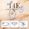 image:imageTurandoss Gold Hoop Earrings for Women 14K Gold Plated Hypoallergenic CZ Earrings Hoop amp Stud Earrings for Women Cartilage Earring Stacks for Multiple PiercingsSilver Clover Hoop Earring