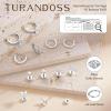 image:imageTurandoss Gold Hoop Earrings for Women 14K Gold Plated Hypoallergenic CZ Earrings Hoop amp Stud Earrings for Women Cartilage Earring Stacks for Multiple PiercingsSilver Butterfly Hoop Earring