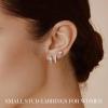 image:imageTurandoss Gold Hoop Earrings for Women 14K Gold Plated Hypoallergenic CZ Earrings Hoop amp Stud Earrings for Women Cartilage Earring Stacks for Multiple PiercingsSilver Clover Hoop Earring