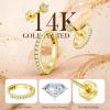 image:imageTurandoss Gold Hoop Earrings for Women 14K Gold Plated Hypoallergenic CZ Earrings Hoop amp Stud Earrings for Women Cartilage Earring Stacks for Multiple PiercingsGold Clover Hoop Earring